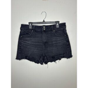 Women's American Eagle stretch black shorts rough hem size 14